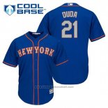 Maglia Baseball Uomo New York Mets Lucas Duda 21 Blu Alternato Cool Base