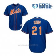 Maglia Baseball Uomo New York Mets Lucas Duda 21 Blu Alternato Home Cool Base