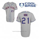Maglia Baseball Uomo New York Mets Lucas Duda 21 Grigio Cool Base