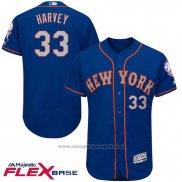 Maglia Baseball Uomo New York Mets Matt Harvey Blu Flex Base Autentico Collection