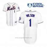 Maglia Baseball Uomo New York Mets Mookie Wilson 1 Bianco Alternato Cool Base