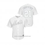 Maglia Baseball Uomo New York Mets Todd Frazier 2019 Players Weekend Replica Bianco