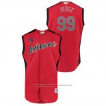 Maglia Baseball Uomo New York Yankees 2019 All Star Workout American League Aaron Judge Rosso