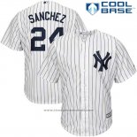 Maglia Baseball Uomo New York Yankees 24 Gary Sanchez Bianco Cool Base