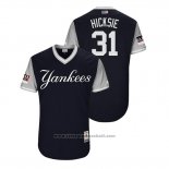 Maglia Baseball Uomo New York Yankees Aaron Hicks 2018 LLWS Players Weekend Hicksie Blu