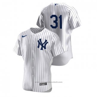 Maglia Baseball Uomo New York Yankees Aaron Hicks Authentic Bianco