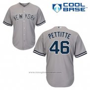 Maglia Baseball Uomo New York Yankees Andy Pettitte 46 Grigio Cool Base