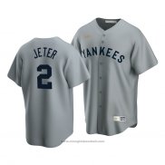 Maglia Baseball Uomo New York Yankees Derek Jeter Cooperstown Collection Road Grigio