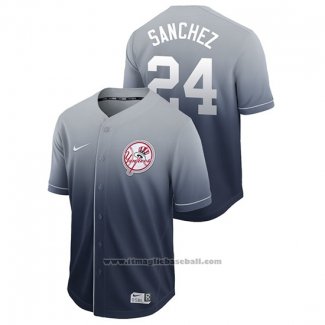 Maglia Baseball Uomo New York Yankees Gary Sanchez Fade Autentico Blu