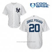 Maglia Baseball Uomo New York Yankees Jorge Posada 20 Bianco Home Cool Base