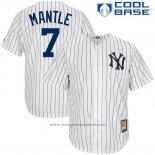 Maglia Baseball Uomo New York Yankees Mickey Mantle Big Tall Cooperstown Bianco Cool Base