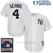 Maglia Baseball Uomo New York Yankees New York Lou Gehrig 4 Bianco Cool Base Cooperstown