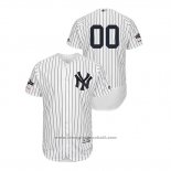 Maglia Baseball Uomo New York Yankees Personalizzate 2019 Postseason Flex Base Bianco