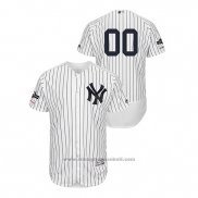 Maglia Baseball Uomo New York Yankees Personalizzate 2019 Postseason Flex Base Bianco