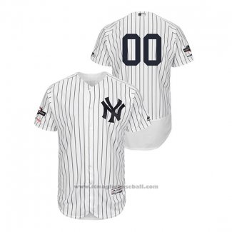 Maglia Baseball Uomo New York Yankees Personalizzate 2019 Postseason Flex Base Bianco
