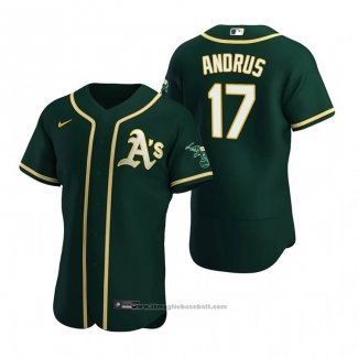 Maglia Baseball Uomo Oakland Athletics Elvis Andrus Autentico Alternato Verde