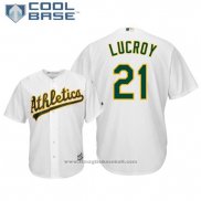 Maglia Baseball Uomo Oakland Athletics Jonathan Lucroy Cool Base Home Bianco