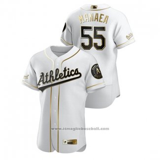 Maglia Baseball Uomo Oakland Athletics Sean Manaea Golden Edition Autentico Bianco