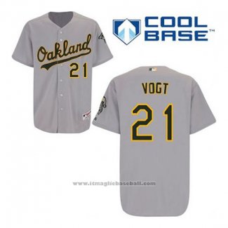 Maglia Baseball Uomo Oakland Athletics Stephen Vogt 21 Grigio Cool Base