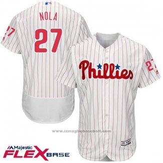 Maglia Baseball Uomo Philadelphia Phillies Aaron Nola Bianco Flex Base Autentico Collection