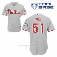 Maglia Baseball Uomo Philadelphia Phillies Carlos Ruiz 51 Grigio Cool Base