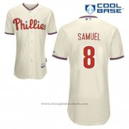 Maglia Baseball Uomo Philadelphia Phillies Juan Samuel 8 Crema Alternato Cool Base