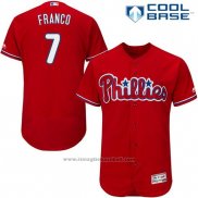 Maglia Baseball Uomo Philadelphia Phillies Randy Maikel Franco Autentico Collection Rosso Cool Base Giocatore