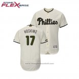 Maglia Baseball Uomo Philadelphia Phillies Rhys Hoskins 2018 Memorial Day Flex Base Crema