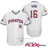 Maglia Baseball Uomo Pittsburgh Pirates 2017 Stelle e Strisce Jung Ho Kang Bianco Flex Base