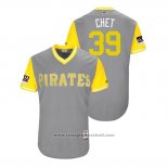 Maglia Baseball Uomo Pittsburgh Pirates Chad Kuhl 2018 LLWS Players Weekend Chet Grigio