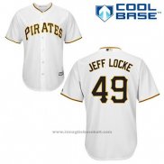 Maglia Baseball Uomo Pittsburgh Pirates Jeff Locke 49 Bianco Home Cool Base