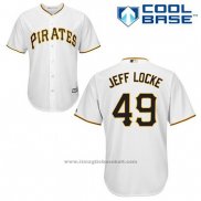 Maglia Baseball Uomo Pittsburgh Pirates Jeff Locke 49 Bianco Home Cool Base