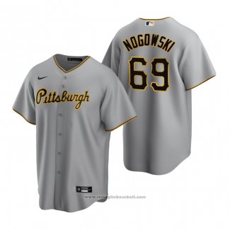 Maglia Baseball Uomo Pittsburgh Pirates John Nogowski Replica Road Grigio