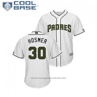 Maglia Baseball Uomo San Diego Padres Eric Hosmer 2018 Memorial Day Cool Base Bianco