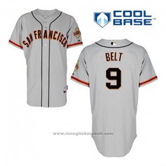 Maglia Baseball Uomo San Francisco Giants Brandon Belt 9 Grigio Cool Base