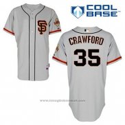 Maglia Baseball Uomo San Francisco Giants Brandon Crawford 35 Grigio Alternato Cool Base