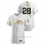 Maglia Baseball Uomo San Francisco Giants Buster Posey Golden Edition Autentico Bianco