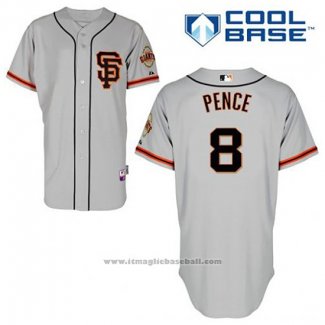 Maglia Baseball Uomo San Francisco Giants Hunter Pence 8 Grigio Alternato Cool Base