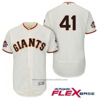 Maglia Baseball Uomo San Francisco Giants Mark Melancon Crema Home Flex Base