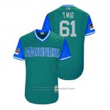 Maglia Baseball Uomo Seattle Mariners Casey Lawrence 2018 LLWS Players Weekend Twig Verde