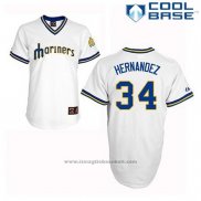 Maglia Baseball Uomo Seattle Mariners Felix Hernandez 34 Bianco Cooperstown Cool Base