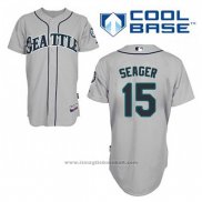 Maglia Baseball Uomo Seattle Mariners Kyle Seager 15 Grigio Cool Base