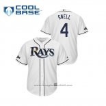 Maglia Baseball Uomo Tampa Bay Rays Blake Snell 2019 Postseason Cool Base Bianco