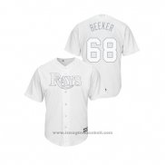 Maglia Baseball Uomo Tampa Bay Rays Jalen Beeks 2019 Players Weekend Replica Bianco