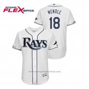 Maglia Baseball Uomo Tampa Bay Rays Joey Wendle 150 Anniversario Flex Base Bianco