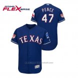 Maglia Baseball Uomo Texas Rangers Hunter Pence 2019 Allenamento Primaverile Flex Base Blu