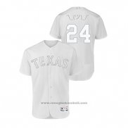 Maglia Baseball Uomo Texas Rangers Hunter Pence 2019 Players Weekend Autentico Bianco