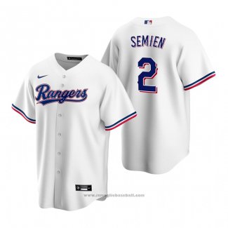 Maglia Baseball Uomo Texas Rangers Marcus Semien Replica Home Bianco