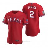 Maglia Baseball Uomo Texas Rangers Marcus Semien Scarlet Autentico Alternato