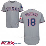 Maglia Baseball Uomo Texas Rangers Mitch Moreland Grigio Autentico Collection Flex Base